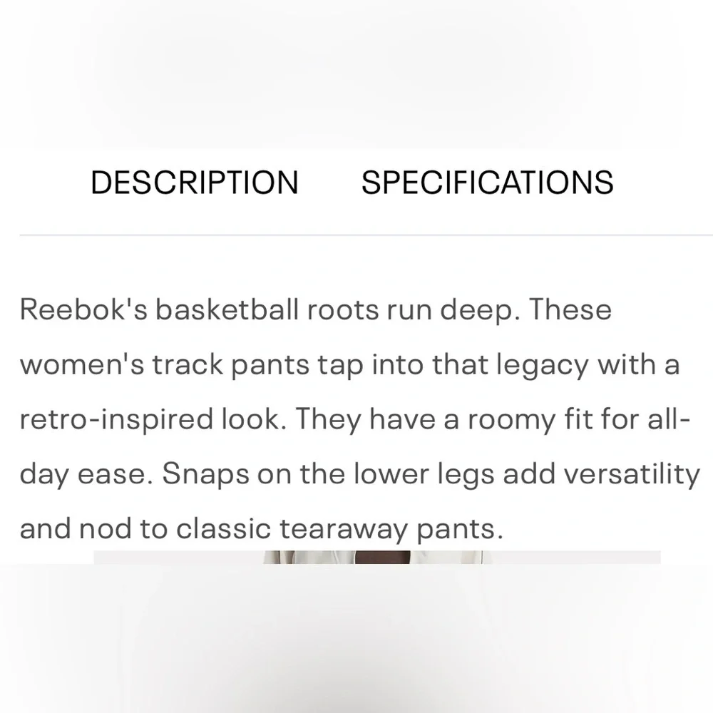Reebok Baseball Creme & Brown Stripe Highrise Loose Track Pant Small - Picture 16 of 16